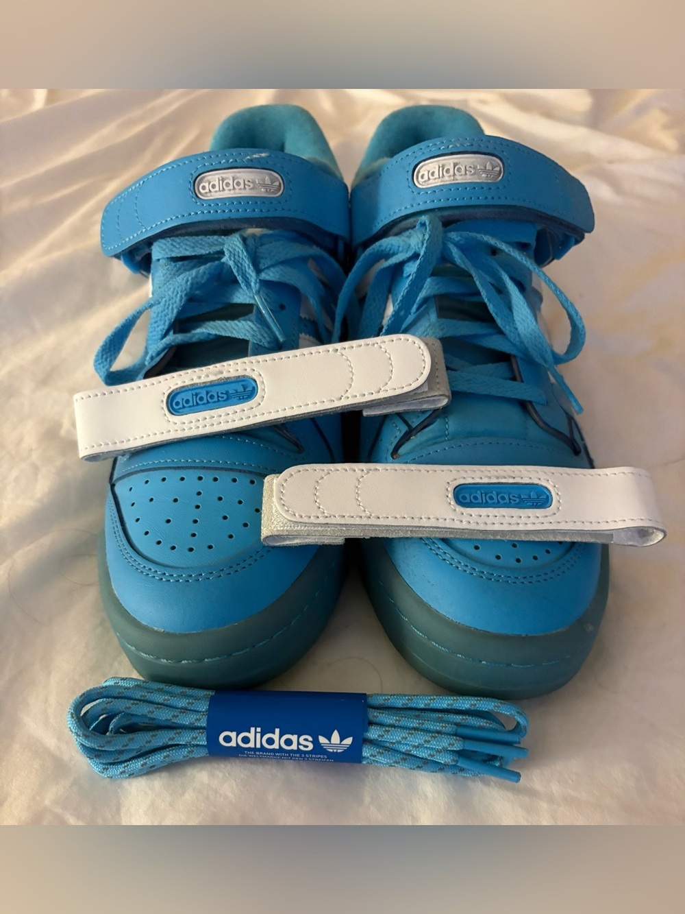 Adidas Forum Low Sky Rush Blue White Sneakers Men's Size 10 GW1614 With Extras